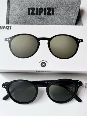 NWT IZIPIZI Paris #D Black Polarized Unisex Sunglasses 100% UV Protect Cat 3 NIB